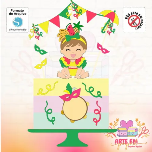 Arquivo de Corte: Topo de Bolo Carnaval 028