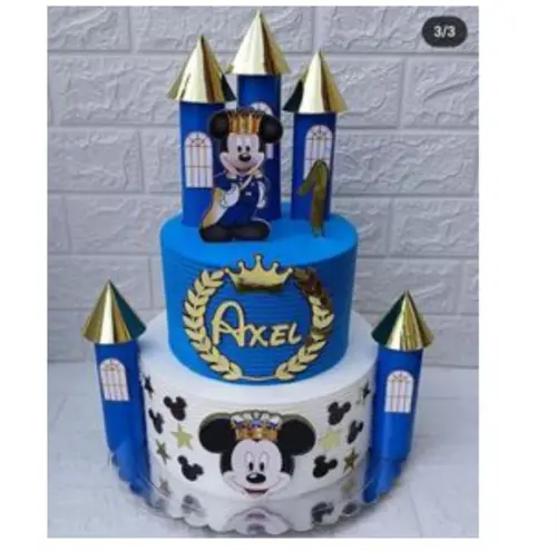 Arquivo de Corte: Topo de Bolo Castelo 3d Mickey Realeza 02