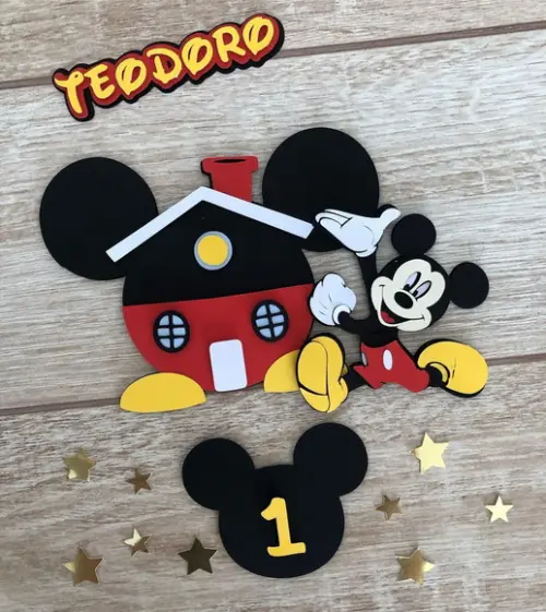 Arquivo de Corte: Topo de Bolo Casa do Mickey