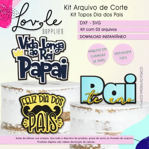 Arquivo de Corte: Topo de Bolo Combo Dia dos Pais 002
