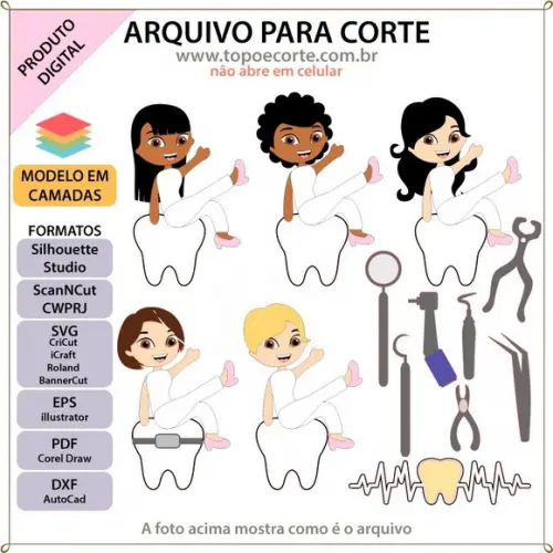 Arquivo de Corte: Topo de Bolo Dentinho 008