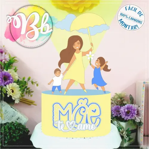 Arquivo de Corte: Topo de Bolo Dia das Mães 027