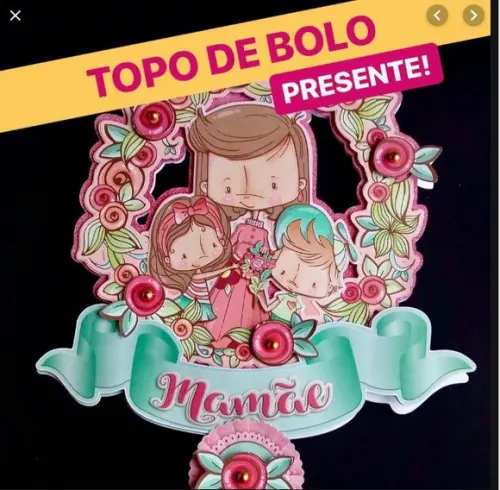 Arquivo de Corte: Topo de Bolo Dia das Mães 039
