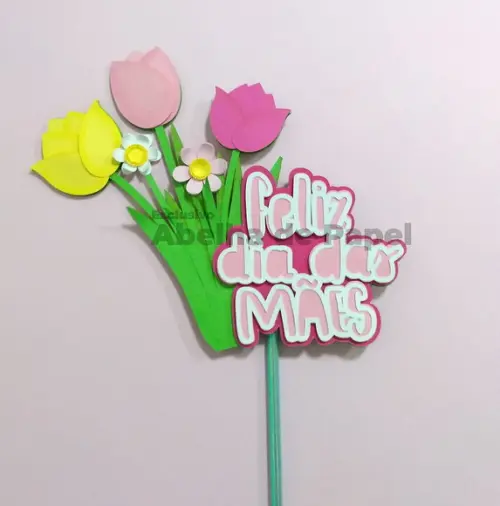 Arquivo de Corte: Topo de Bolo Dia das Mães 059