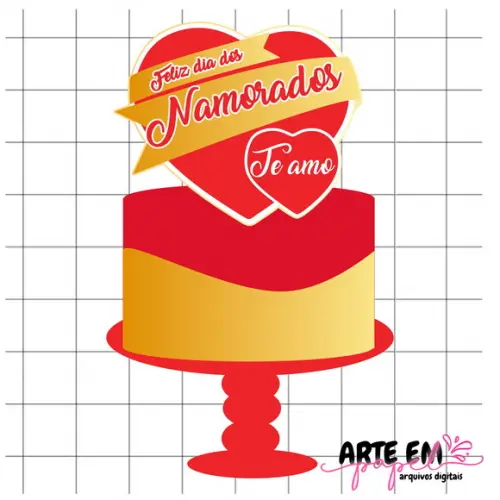 Arquivo de Corte: Topo de Bolo Dia dos Namorados 019