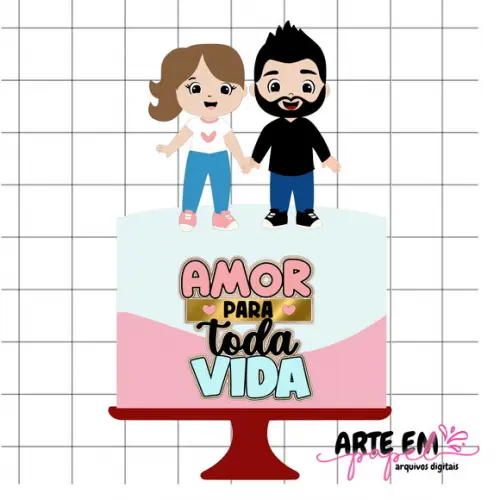 Arquivo de Corte: Topo de Bolo Dia dos Namorados 035