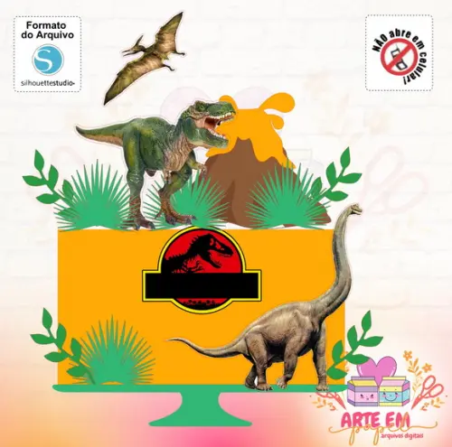 Arquivo de Corte: Topo de Bolo Dinossauro