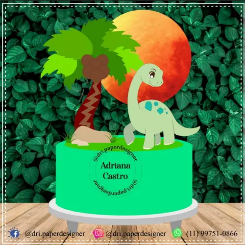Arquivo de Corte: Topo de Bolo Dinossauro 004