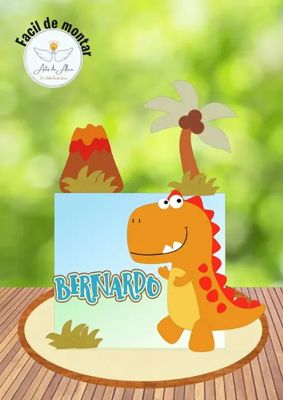 Arquivo de Corte: Topo de Bolo Dinossauro 009