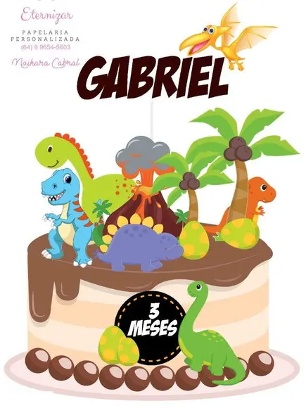 Arquivo de Corte: Topo de Bolo Dinossauro 045