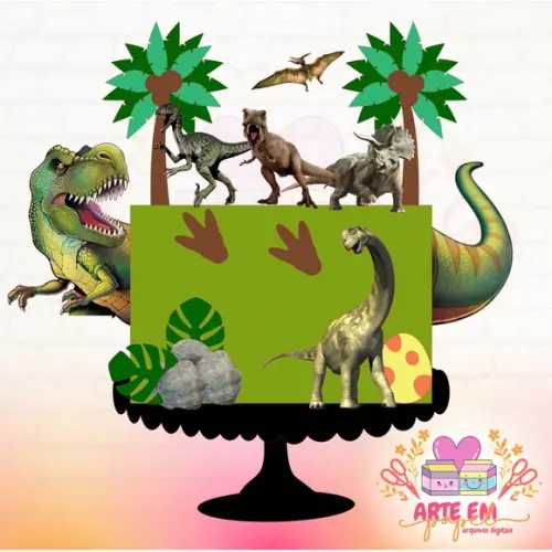 Arquivo de Corte: Topo de Bolo Dinossauro 054