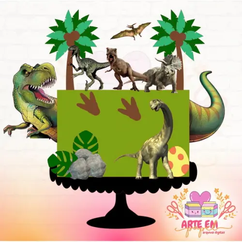 Arquivo de Corte: Topo de Bolo Dinossauro 054
