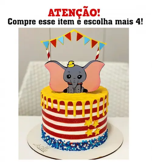 Arquivo de Corte: Topo de Bolo Dumbo 001
