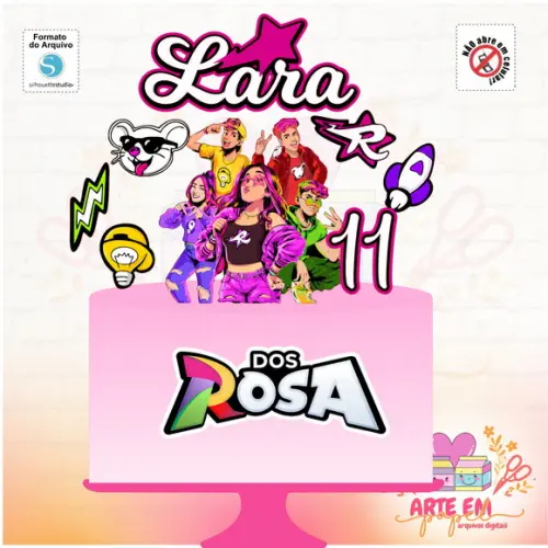 Arquivo de Corte: Topo de Bolo Emily Vick os Rosas