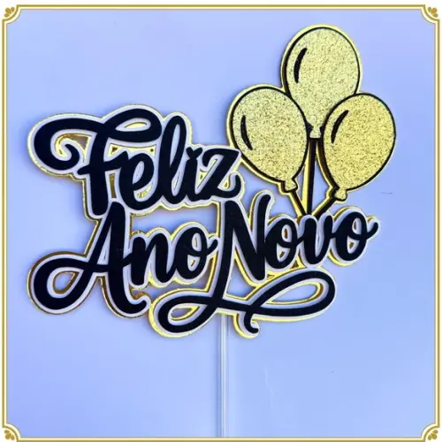 Arquivo de Corte: Topo de Bolo Feliz Ano Novo