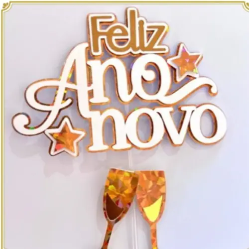 Arquivo de Corte: Topo de Bolo Feliz Ano Novo 2026 02