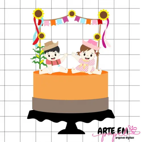 Arquivo de Corte: Topo de Bolo Festa Junina 001