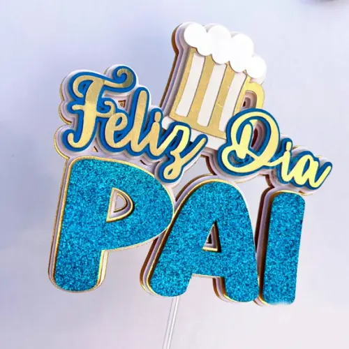 Arquivo de Corte: Topo de Bolo Feliz Dia dos Pais 03