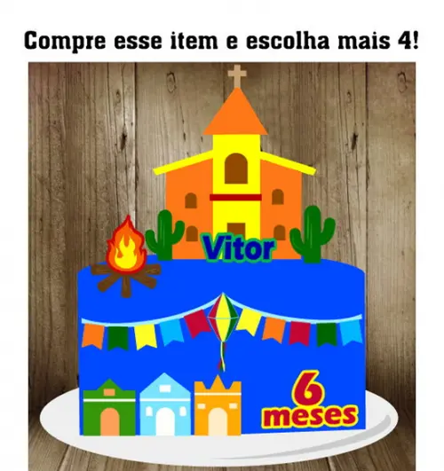 Arquivo de Corte: Topo de Bolo Festa Junina 004