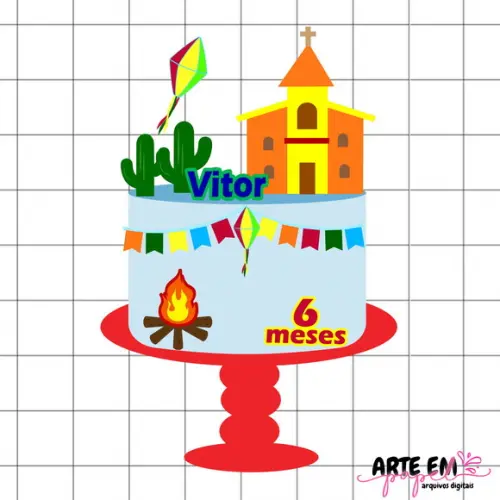 Arquivo de Corte: Topo de Bolo Festa Junina 022
