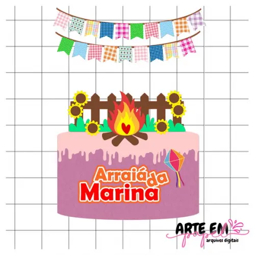 Arquivo de Corte: Topo de Bolo Festa Junina 038
