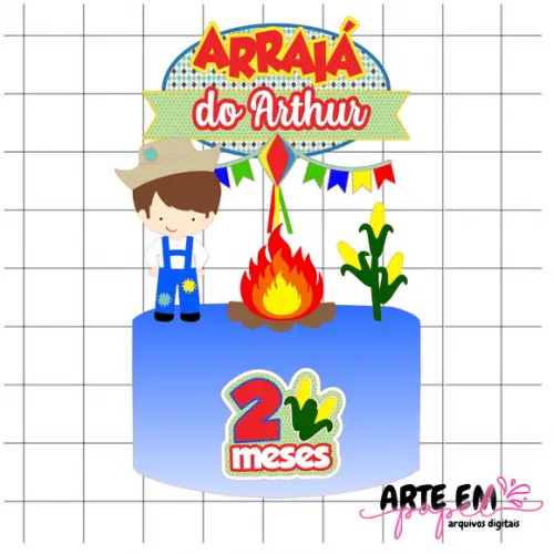 Arquivo de Corte: Topo de Bolo Festa Junina 047