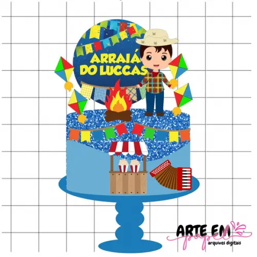 Arquivo de Corte: Topo de Bolo Festa Junina 065