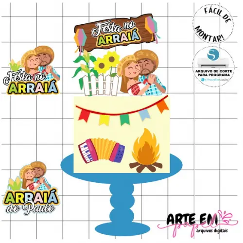 Arquivo de Corte: Topo de Bolo Festa Junina 080