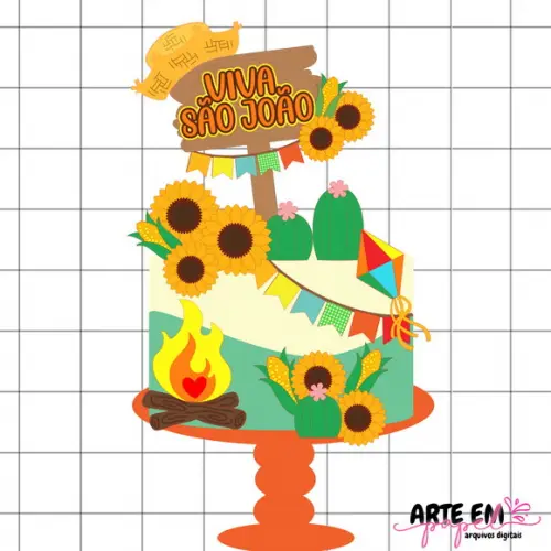 Arquivo de Corte: Topo de Bolo Festa Junina 113
