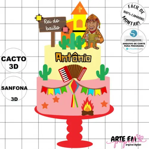 Arquivo de Corte: Topo de Bolo Festa Junina 114