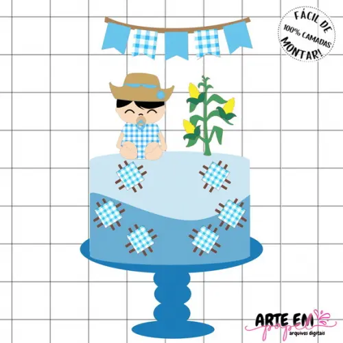 Arquivo de Corte: Topo de Bolo Festa Junina 123