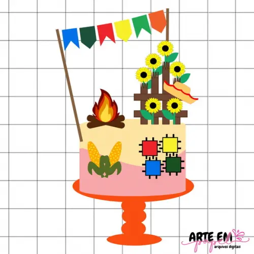Arquivo de Corte: Topo de Bolo Festa Junina 129