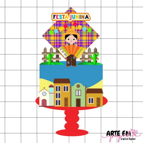Arquivo de Corte: Topo de Bolo Festa Junina 130