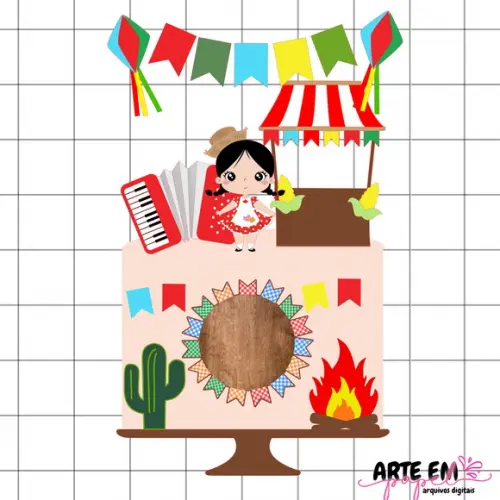 Arquivo de Corte: Topo de Bolo Festa Junina 157