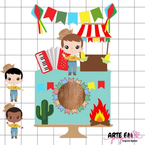 Arquivo de Corte: Topo de Bolo Festa Junina 158