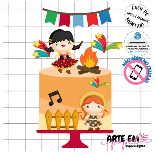 Arquivo de Corte: Topo de Bolo Festa Junina 161