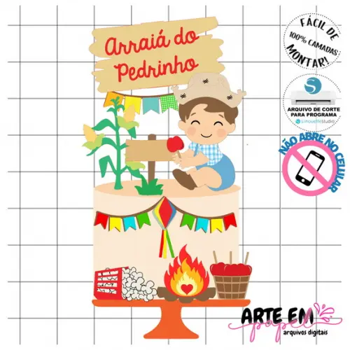 Arquivo de Corte: Topo de Bolo Festa Junina 167