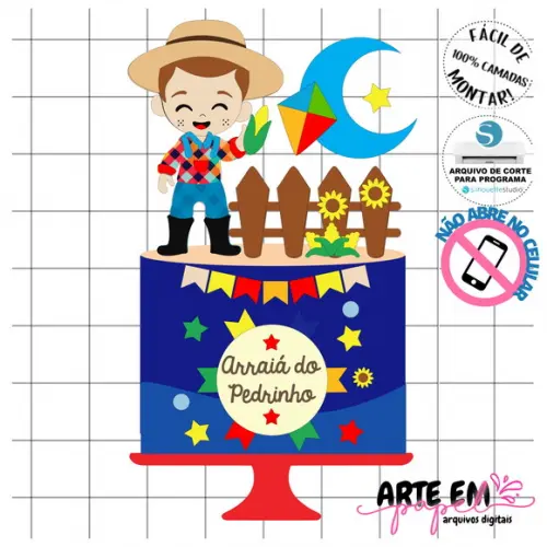 Arquivo de Corte: Topo de Bolo Festa Junina 164