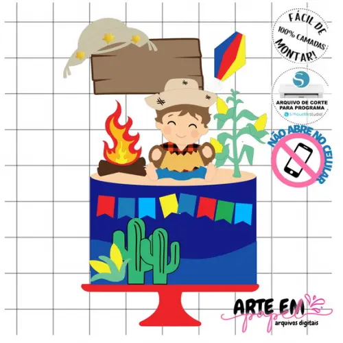Arquivo de Corte: Topo de Bolo Festa Junina 162