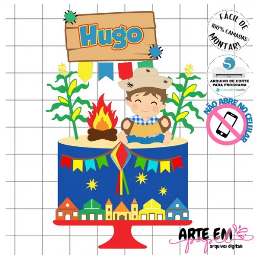 Arquivo de Corte: Topo de Bolo Festa Junina 165