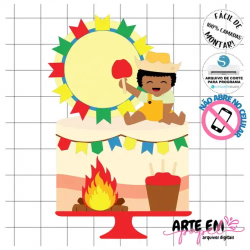 Arquivo de Corte: Topo de Bolo Festa Junina 174