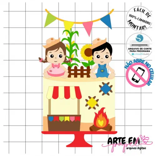 Arquivo de Corte: Topo de Bolo Festa Junina 181