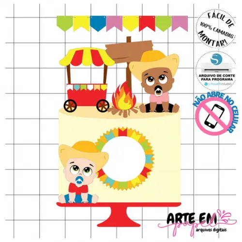 Arquivo de Corte: Topo de Bolo Festa Junina 180