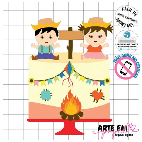 Arquivo de Corte: Topo de Bolo Festa Junina 177