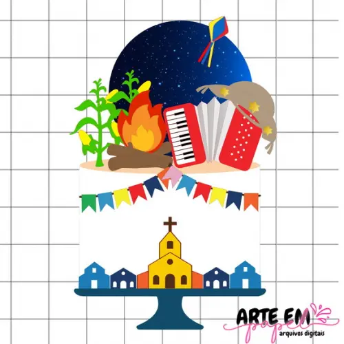 Arquivo de Corte: Topo de Bolo Festa Junina 189