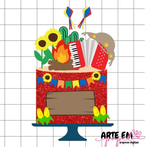 Arquivo de Corte: Topo de Bolo Festa Junina 190