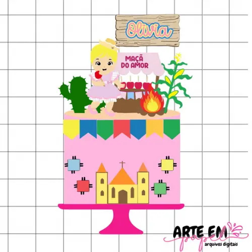 Arquivo de Corte: Topo de Bolo Festa Junina 191