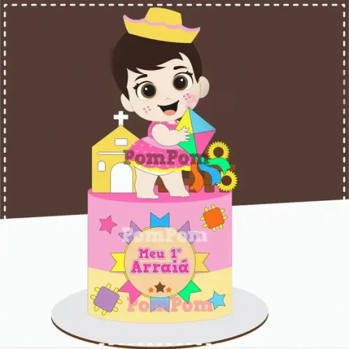 Arquivo de Corte: Topo de Bolo Festa Junina Baby