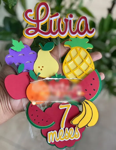Arquivo de Corte: Topo de Bolo Frutinha 009