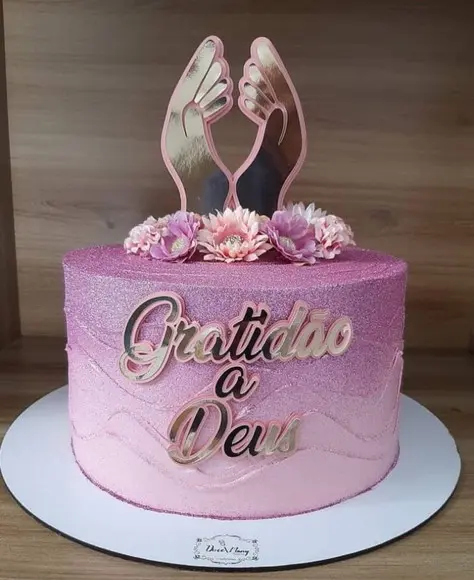 Arquivo de Corte: Topo de Bolo Gratidão a Deus